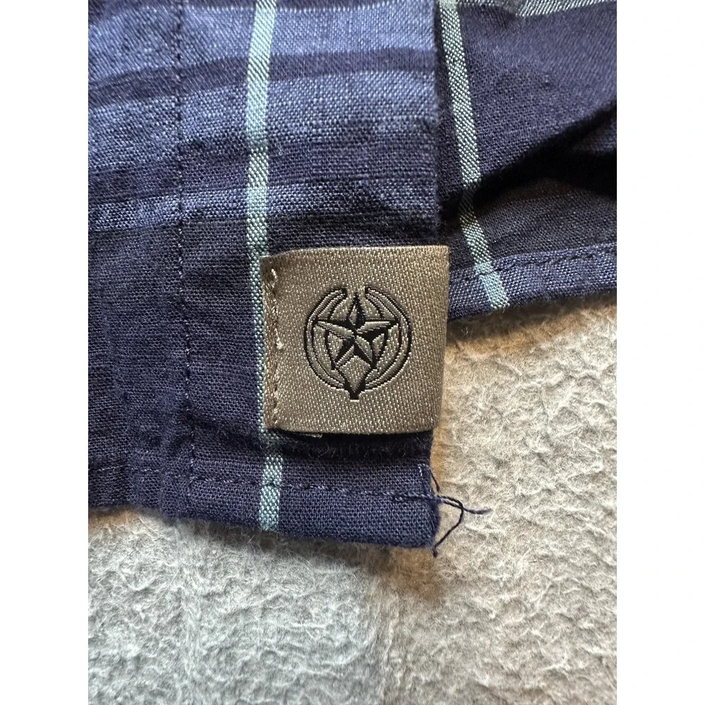 Banana Republic Shirt Mens S Blue Plaid Untucked Slim Fit Long Sleeve Cotton